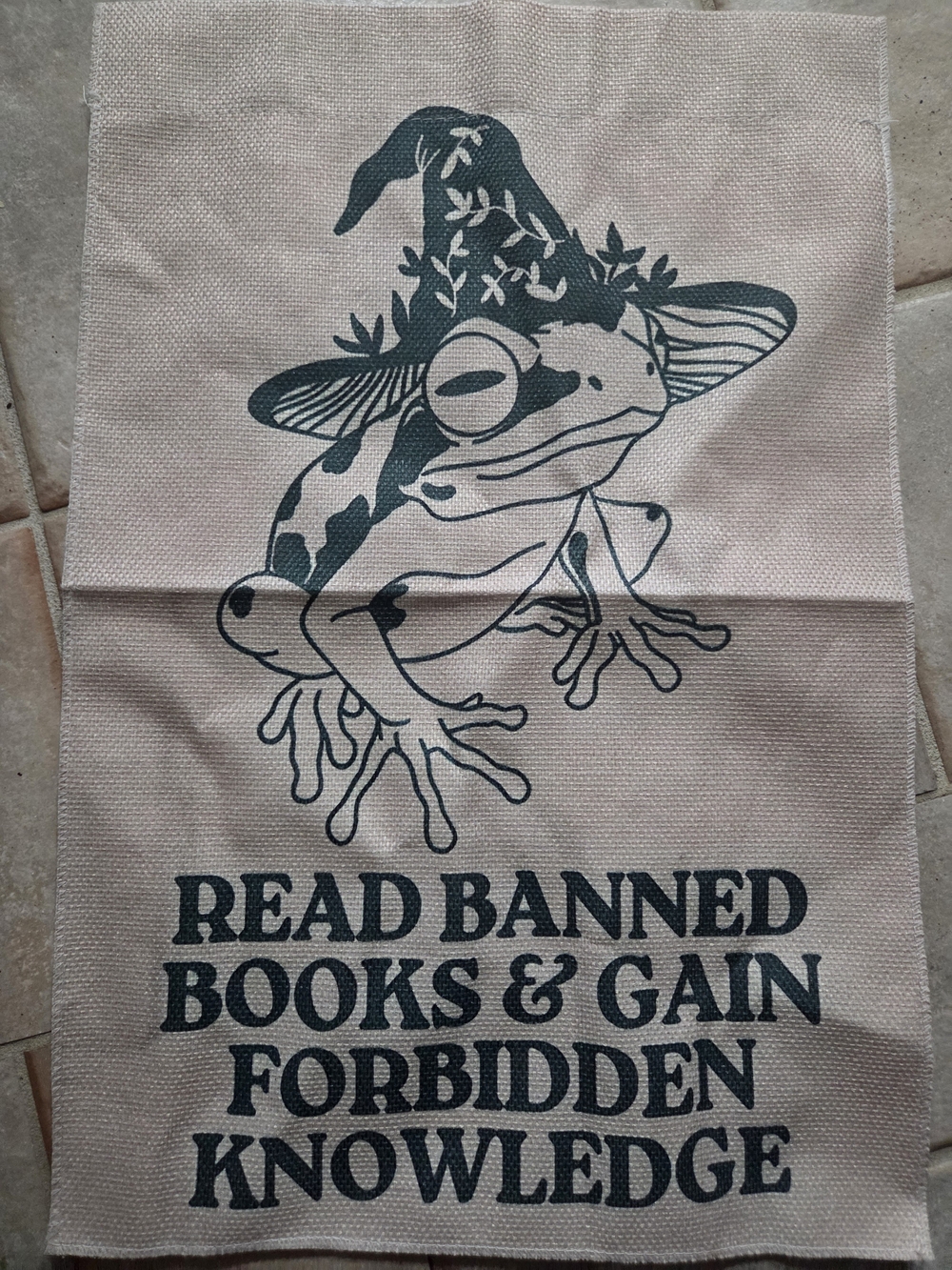 Frog Graphic Garden Flag - 'Read Banned Books'